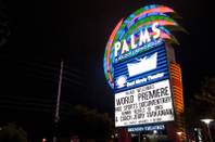 The marquee of the Palms displays the world premiere of HBO's sports documentary about Jerry Tarkanian and the Runnin' Rebels on Friday, Feb. 18, 2011.
